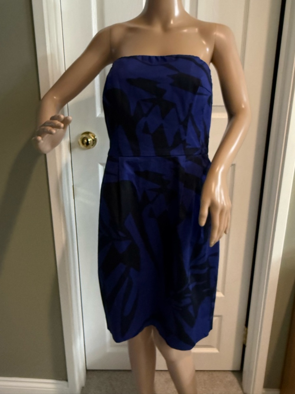 Y2K Express Design Studio Womens Strapless Dress Size 10 Blue Black Mini